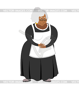 Old African-American governess . pedagogue - vector image