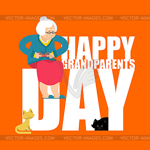 Grandparents Day. Day of grandmother and - vector image