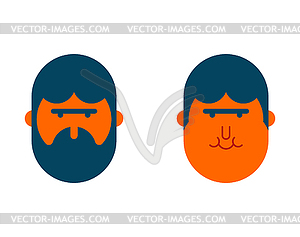 With beard and no beard. before and after. Brutal - vector clipart