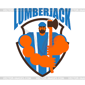 Lumberjack logo. Woodcutter sign. lumberman - vector clipart