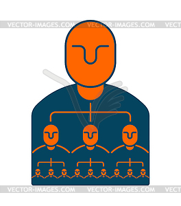 Company structure icon. Personnel management. Boss - vector image