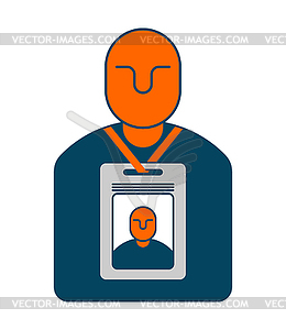 Badge . pass an employee. Office Acc - vector image