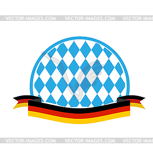 Oktoberfest template. Blue rhombuses and ribbon fla - vector image