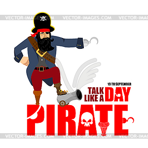 International Talk Like Pirate Day. Pirate Hook an - royalty-free vector image