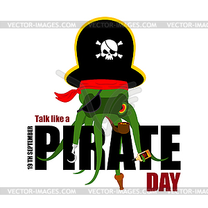 International Talk Like Pirate Day. Octopus - vector clipart