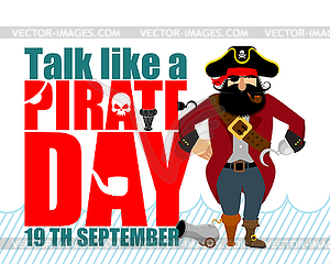 International Talk Like Pirate Day. Ppirate Hook an - royalty-free vector image