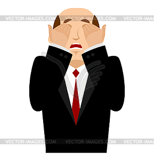 OMG boss Facepalm. Oh my god businessman is - vector clipart