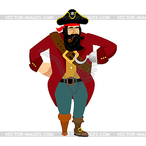 Pirate . Eye patch and smoking pipe. filibuster - royalty-free vector image