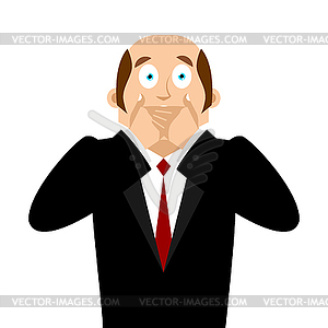 OMG boss Facepalm. Oh my god businessman is - vector image