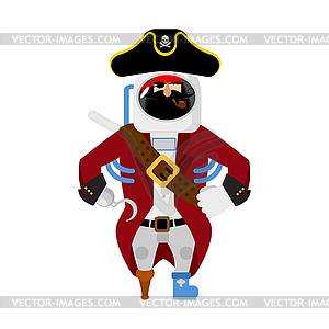 Space pirate. filibuster spaceman. buccaneer - stock vector clipart