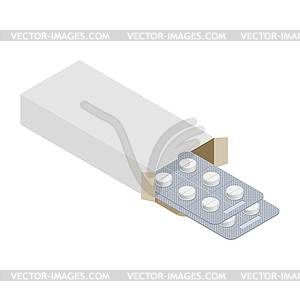 Tablets paper box packaging mock up template . - vector clip art