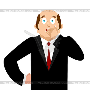 OMG boss Facepalm. Oh my god businessman is - vector clipart