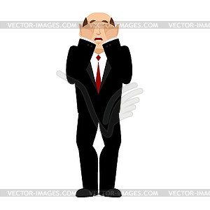 OMG boss Facepalm. Oh my god businessman is - vector clipart