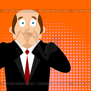 OMG boss Facepalm Pop art . Oh my god businessman i - vector clipart