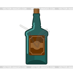 Bottle of rum . Traditional pirate binge - vector image