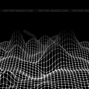 Abstract cyberspace landscape. frame background - vector image