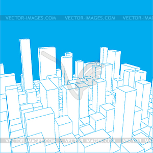 Skyline City. Abstract town. Industrial landscape - vector image