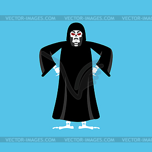 Grim reaper angry. death evil. aggressive skeleton - color vector clipart