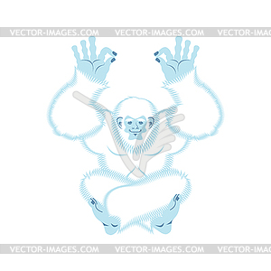 Yeti yoga. Bigfoot yogi. Abominable snowman - vector image