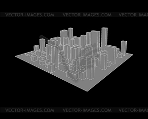Skyline City. Abstract town. Industrial landscape - vector clip art