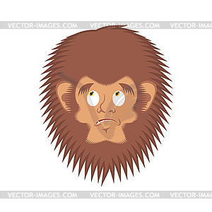 Bigfoot guilty emoji. Yeti delinquent face. - vector clip art