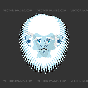 Yeti sad emoji. Abominable snowman melancholy - vector image