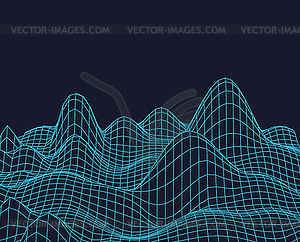 Abstract cyberspace landscape. frame background - vector image