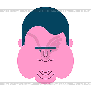 Fat guy face. Glutton Thick man head. fatso - vector clip art