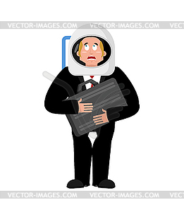 Businessman in space. Business astronaut. Boss - vector image