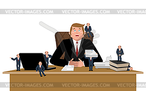 Boss and helpers. Businessman and Business - vector clipart / vector image