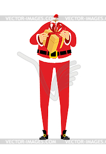 Santa Claus and gift box. Christmas and New Year - vector clipart