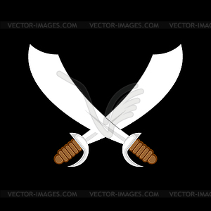 Sabers crossed. Pirate sword sign  - vector image