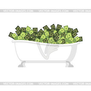 Ванна денег. Полная наличная баня - векторизованное изображение клипарта