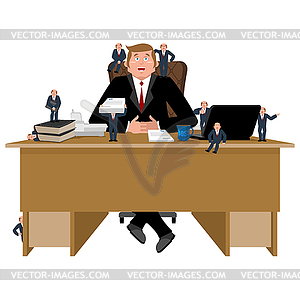 Boss and helpers. Businessman and Business - vector EPS clipart