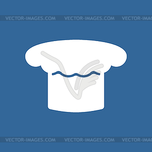 Chef hat icon. Cook cap white - vector image