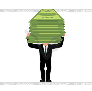 Businessman is carrying money. Boss and cash. - vector EPS clipart