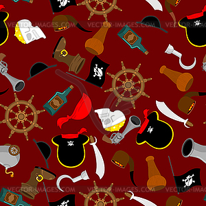 Pirate seamless pattern. piratical accessory - royalty-free vector image