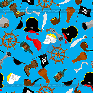 Pirate seamless pattern. piratical accessory - vector image