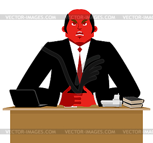 Big boss angry. Great boss is wicked. Business - vector EPS clipart