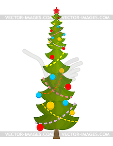 Big Christmas tree. huge spruce. Large fir. New Yea - vector clip art