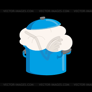 Dough in saucepan . Food - vector clipart