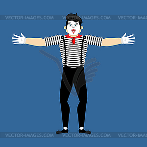 Mime happy. pantomime merry. mimic cheerful - vector image