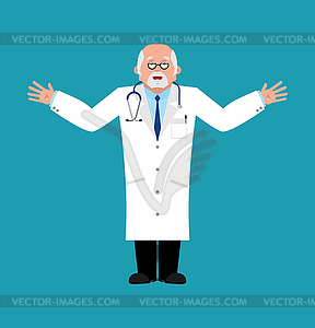 Doctor happy. Physician merry cheerful - vector EPS clipart