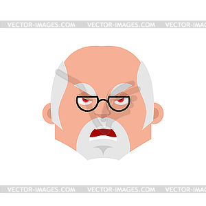 Doctor angry emotion avatar. Physician evil emoji. - vector clip art