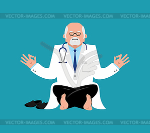 Doctor yoga. yogi Physician relaxation and - vector clipart