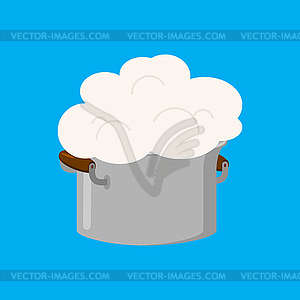 Dough in saucepan . Food - vector clipart