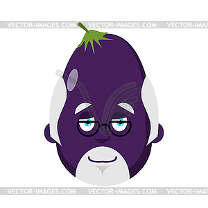 Eggplant Doctor avatar. Purple vegetable Physician - vector EPS clipart