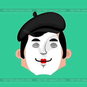 Mime sleep emotion avatar. pantomime sleeping emoji - vector clipart