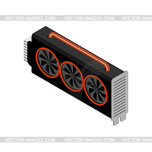 Mining video card. Miner of GPU. Technology - vector clipart