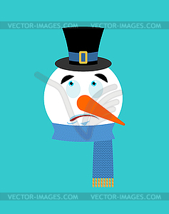 Snowman surprised emotion avatar. astonished emoji - stock vector clipart